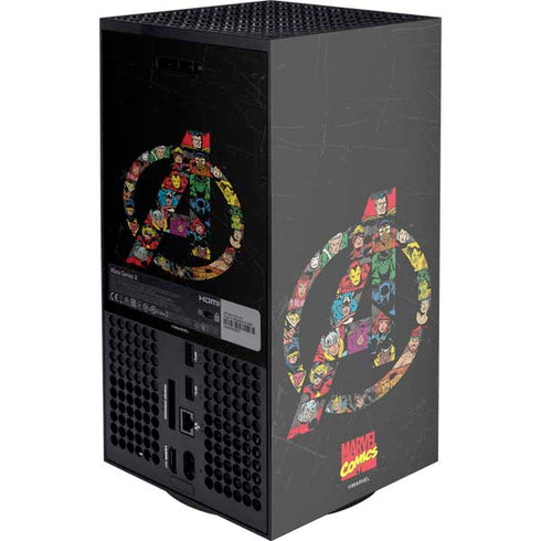 Marvel Classic Comics Avengers Logo XBox Series X Digital Edition Console Skin